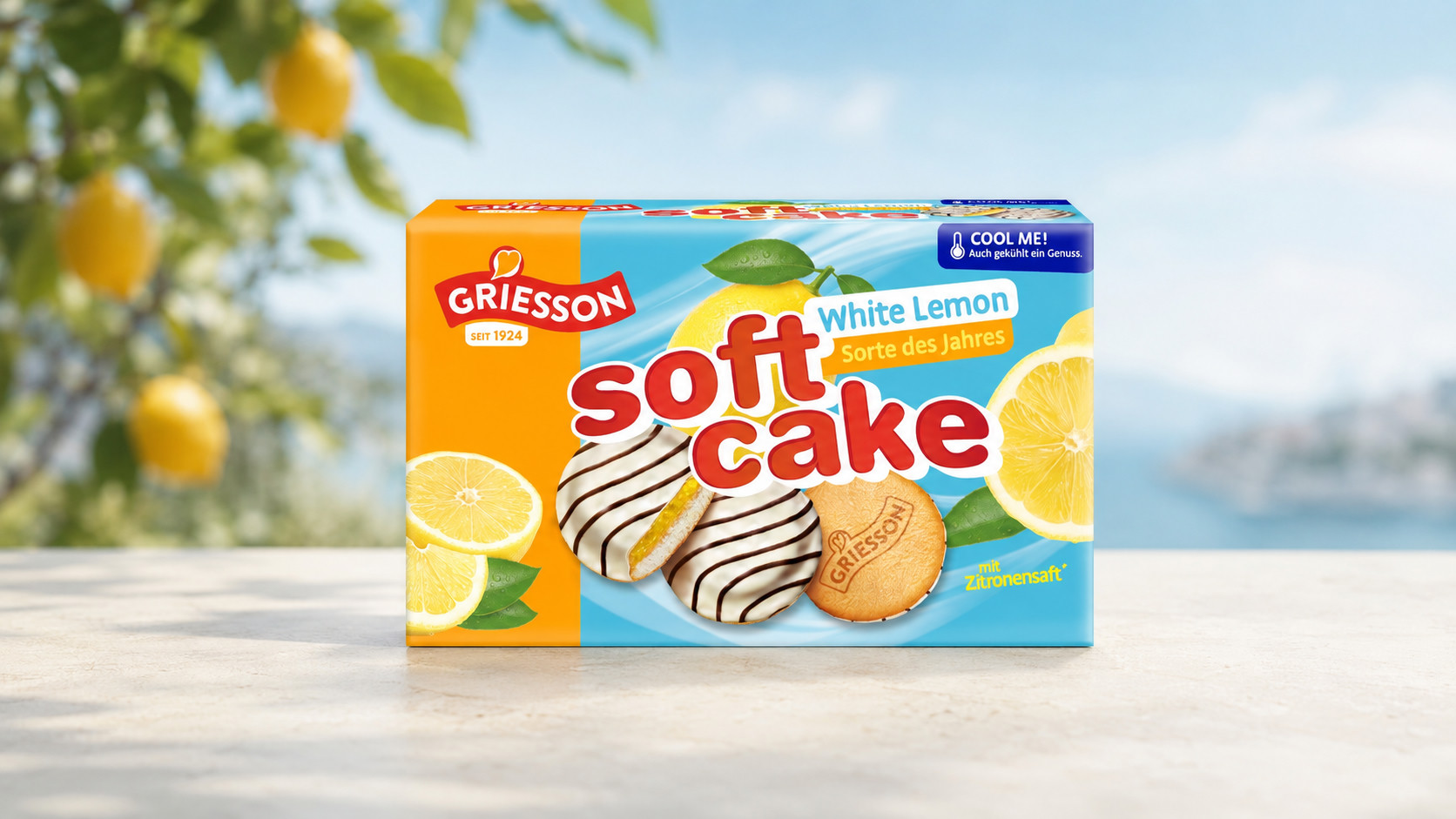 Griesson Soft Cake White Lemon — Verpackungsdesign